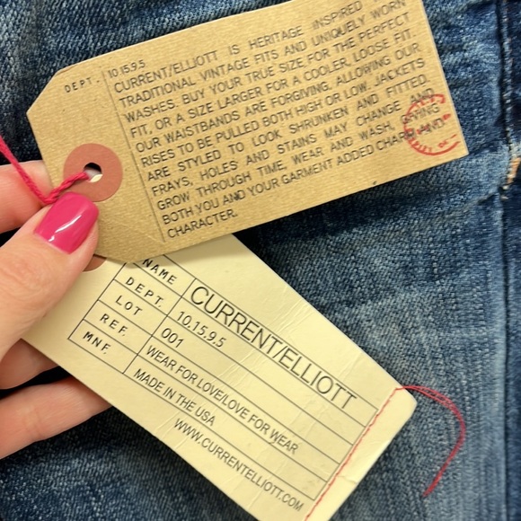 NWT Current/ Elliott The Cut Off Stiletto Jeans Dakota w/Tribal Design 25 - Picture 9 of 9